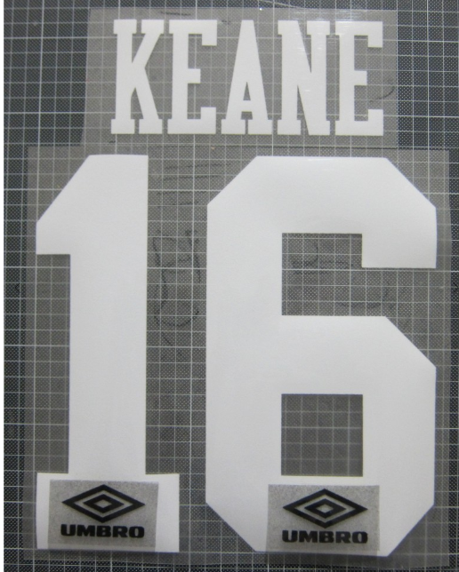 Keane 16 -1994-1996 EPL NAME AND NUMBER SET Home Manchester united UK
