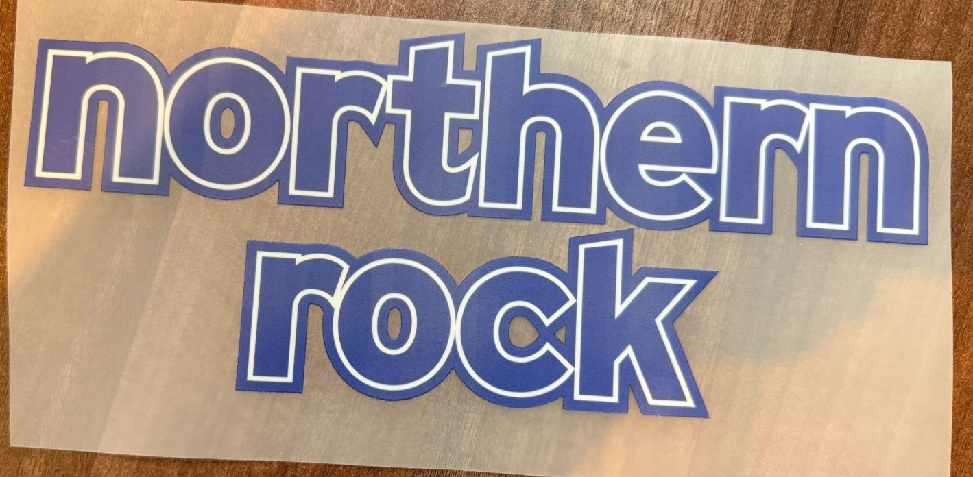 Northern Rock Newcastle Sponsor Home Patch Plastic Repro for Football Shirt