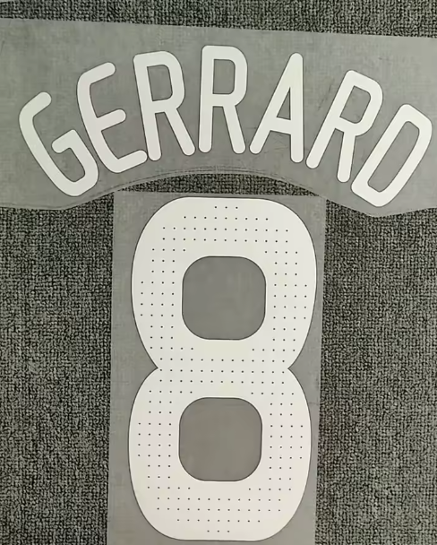 Gerrard #8 2008-2009 Player Size Champions League White Nameset Liverpool