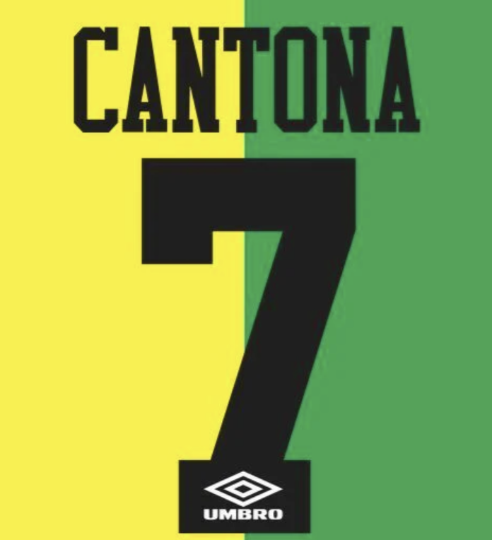 Cantona #7 1994-1996 Manchester Utd Blk Felt Player Size Premier League Nameset