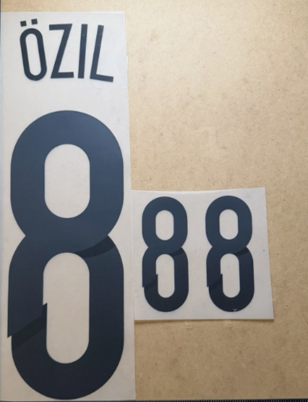 Ozil #8 Germany 2014 World Cup home Player Size PLASTIC Nameset
