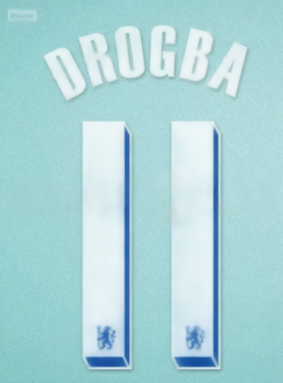 Drogba #11 Chelsea Player Size Champions 2011-2012 League white Nameset
