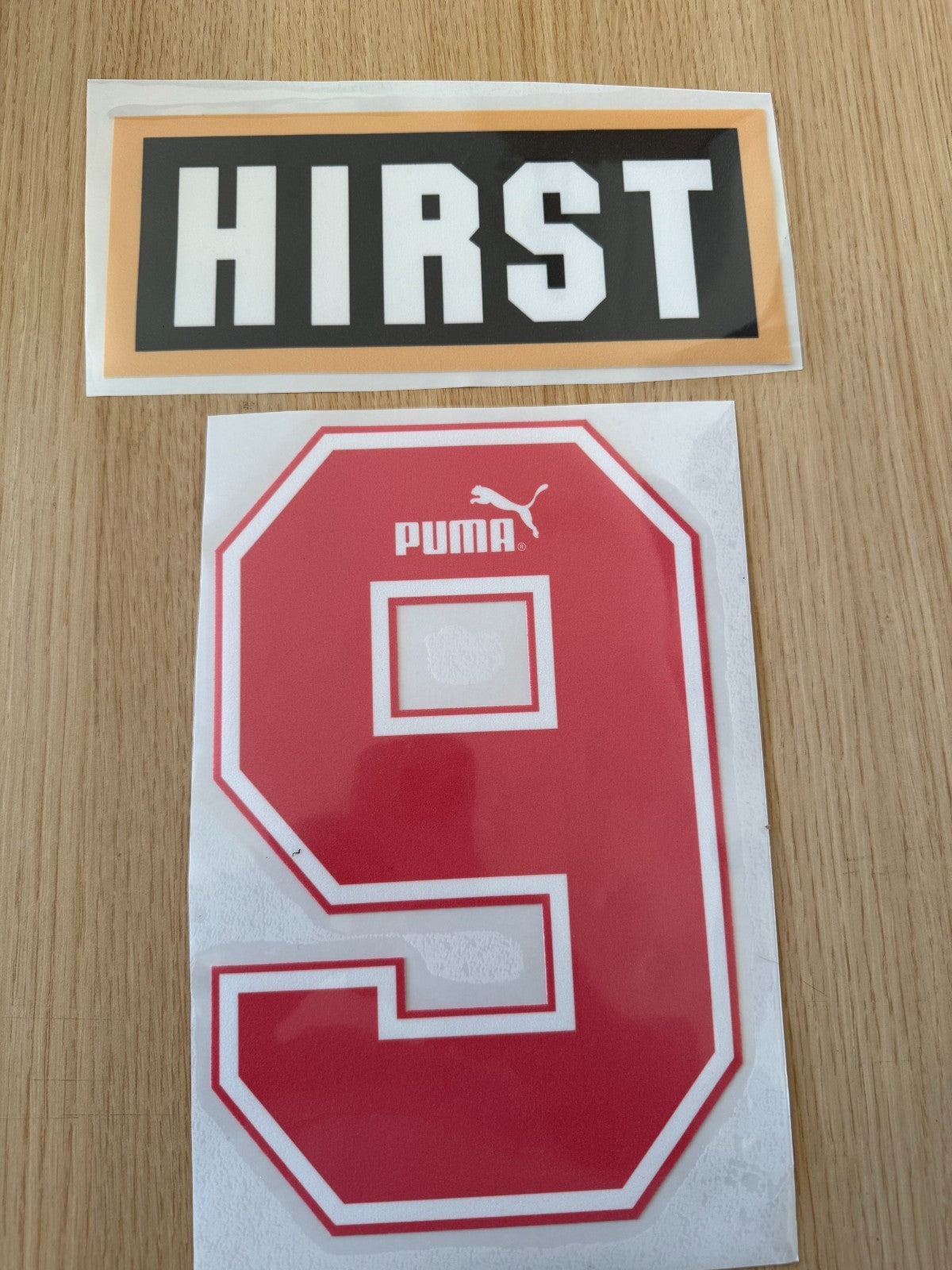 Hirst #9 1994-1995 Sheffield Wednesday Away Felt Player Premier League Nameset