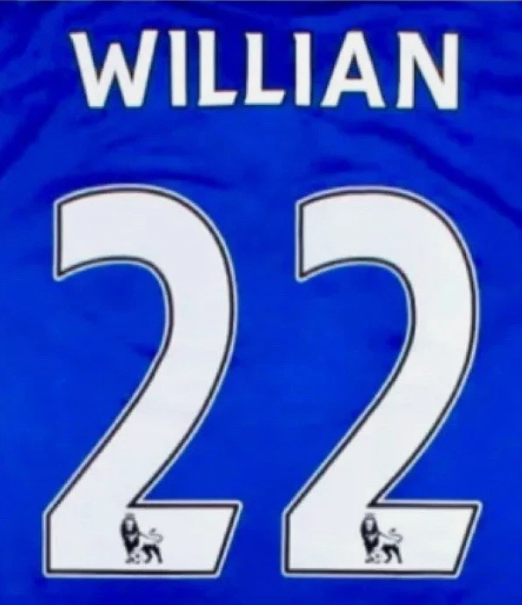 Willian 22 Chelsea 2007-2013 EPL NAME AND NUMBER SET, Home Away nameset