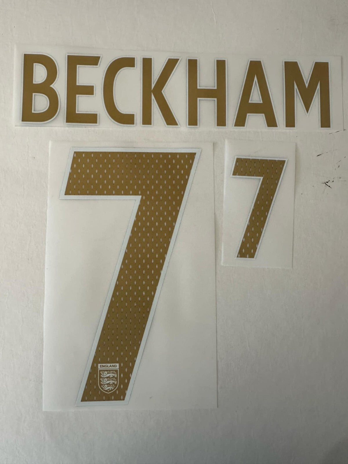 Beckham nameset 2006-2008 gold England player size printing