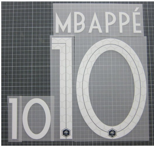 MBAPPE 10 FRANCE WORLD CUP 2018 HOME PLAYER SIZE WHITE NAMESET