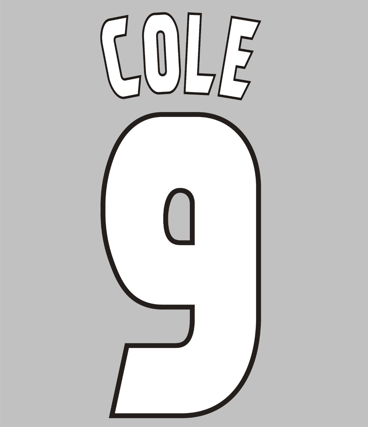 Cole #9 1998-2000 Manchester United Felt Player Size Champions League Nameset