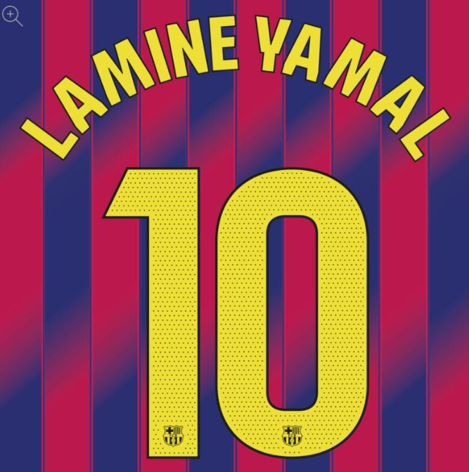 Lamine Yamal #10 2025-2026 Home Barcelona Player Size Yellow Nameset UK stock