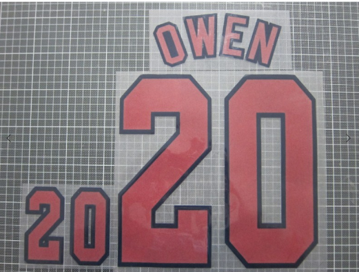 Owen 20 England world cup 1998 Home Felt Player Size Nameset