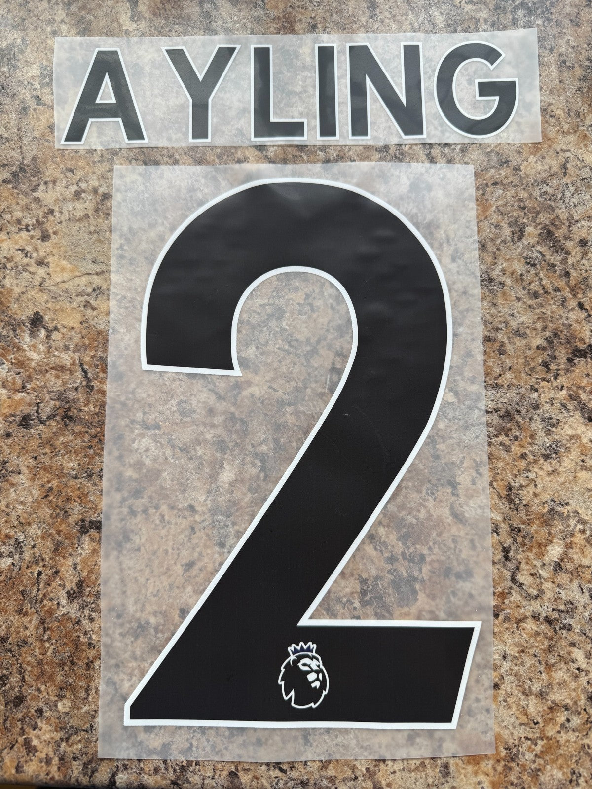 AYLING 2 2017/2023 LEEDS BLACK PLAYER SIZE Nameset