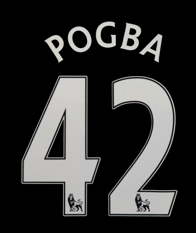 2007-2013 Pogba 42 Manchester united EPL NAME AND NUMBER SET Home Away nameset