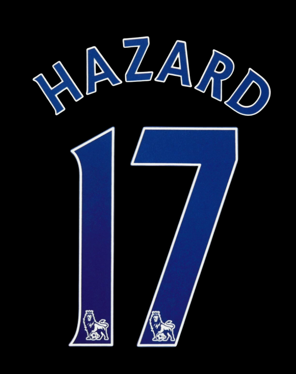 2007-2013 Hazard 17 Chelsea EPL NAME AND NUMBER SET, Home Away nameset