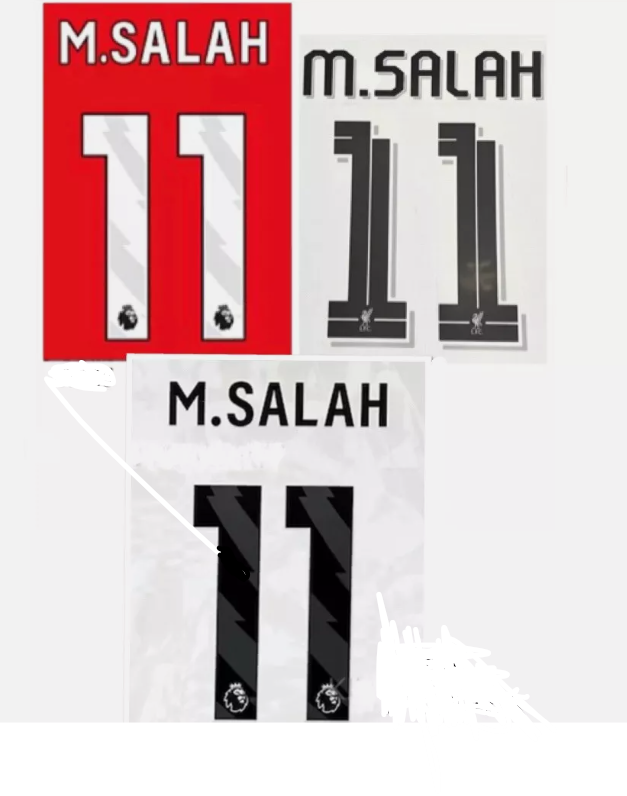 Number 11 M Salah 2023-2025 Player Size Premier League Choose one Nameset