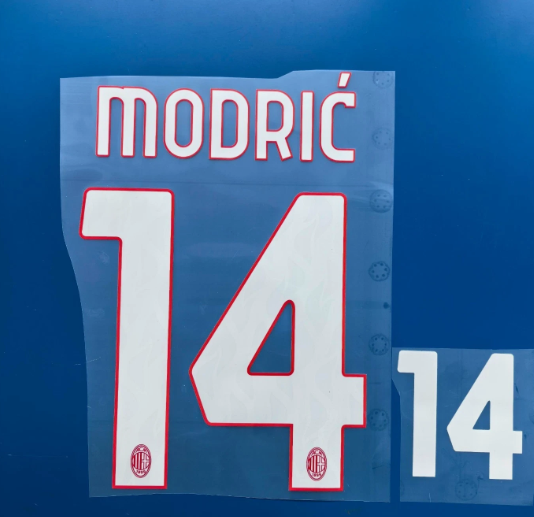 Modric #14 2025-2026 Home Ac Milan Player Size Plastic Serie A League Nameset