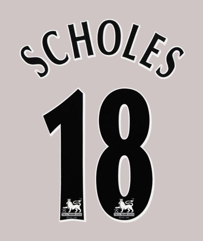 Scholes #18 1997-2006 EPL Player Size Premier League Black Nameset Manchester u