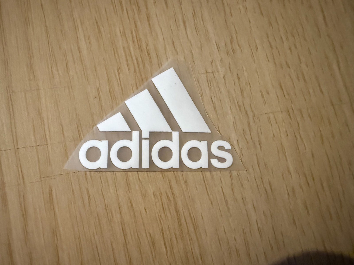 Adidas White Silicon Iron On Patch Badge