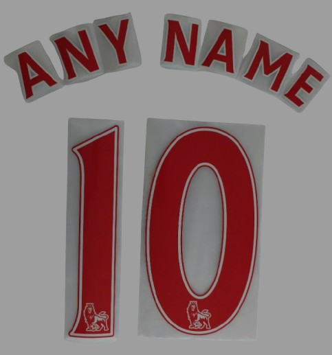 Any name Premier League Football Shirt 2013-17 nameset KIDS size plastic RED