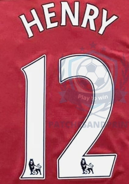 Henry 12 2011-2012 EPL Player Size Premier League White Nameset Arsenal UK STOC