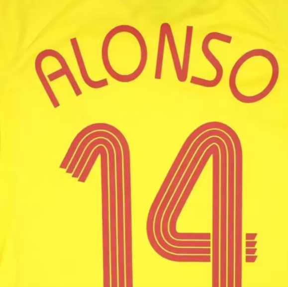 ALONSO 14 LIVERPOOL AWAY PLAYER SIZE RED
