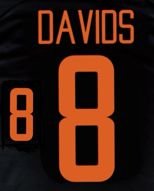 Davids #8 Holland 2002-2004 Away Player Size PLASTIC Nameset UK STOCK