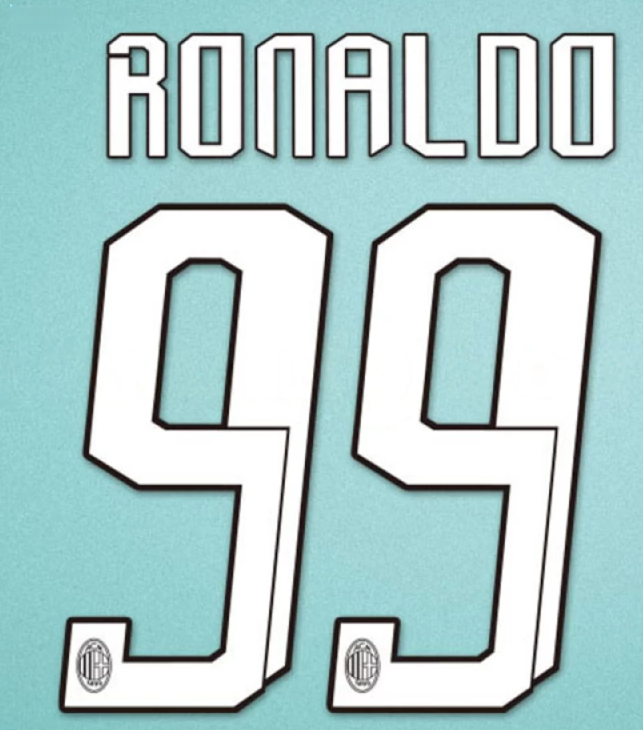 Ronaldo #99 2005-2006 Ac Milan Player Size White Nameset UK stock