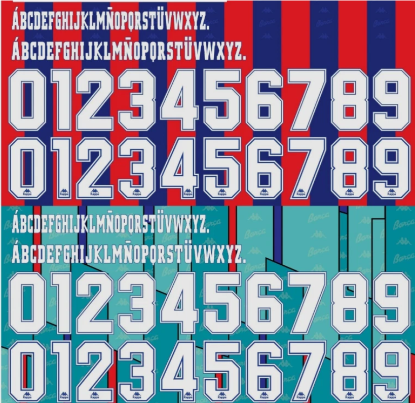 Choose Name Number Set Barcelona La Liga 1995-1997 Home Away Football nameset