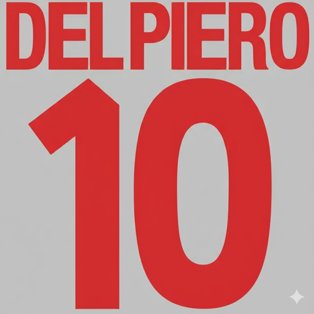 Del Piero #10 1998-2000 Juventus Player Size Plastic Serie A League Nameset