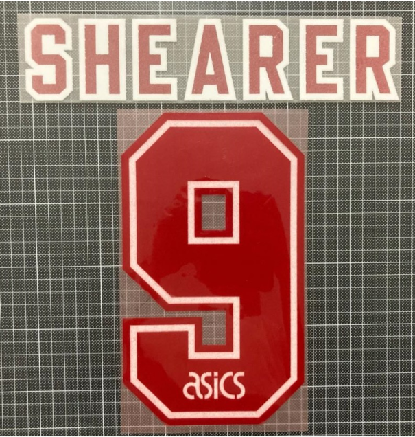 Shearer #9 1994-1997 Blackburn Home Felt Player Size Premier League Nameset
