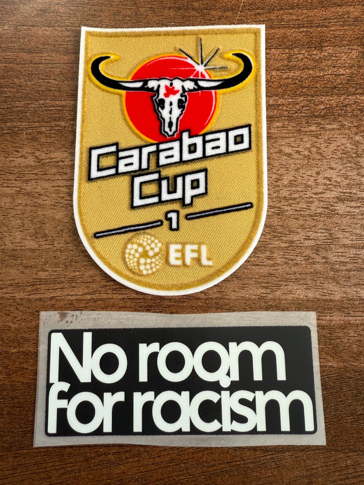 Carabao Felt Cup 1 winners patch player size Iron Heat 2025 Newcastle United