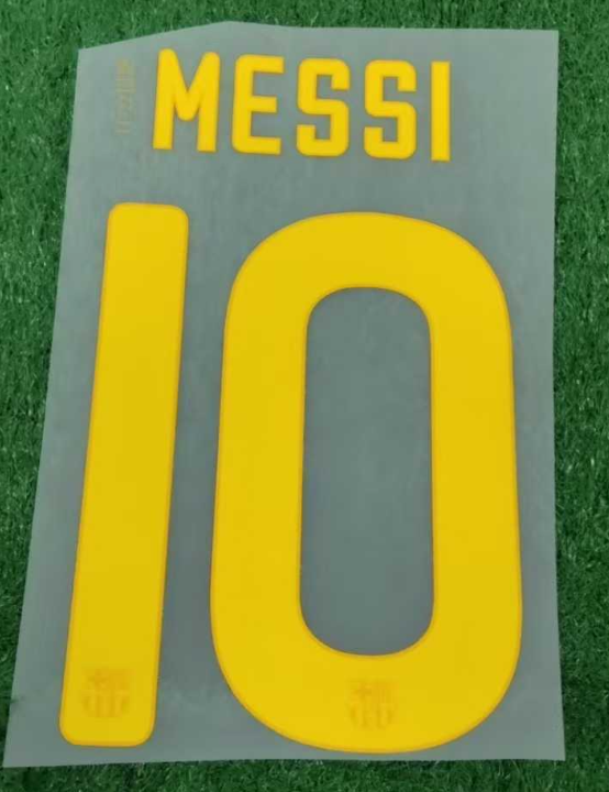 Messi #19 2012-2013 Barcelona Player Size NAME AND NuMBER SET Yellow Nameset