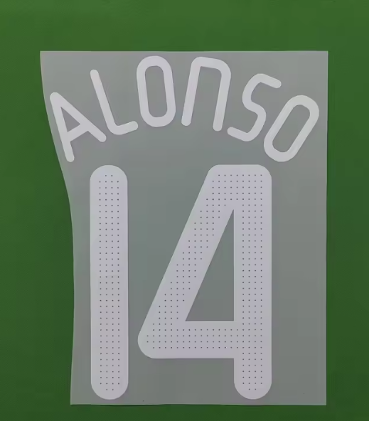 Alonso #14 2008-2009 Player Size Champions League White Nameset Liverpool