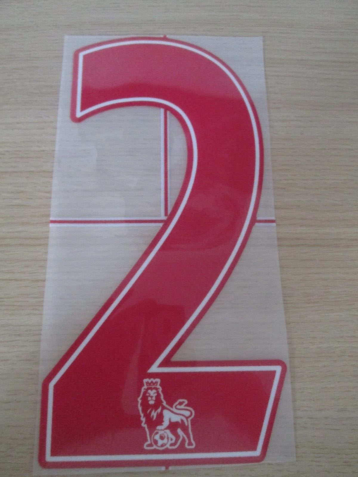 Red Number 2 2007-2013 EPL Player Size Premier League Nameset