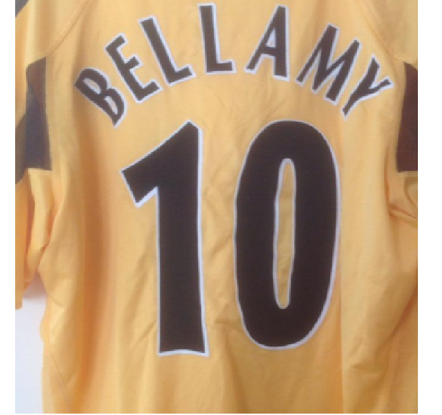 Bellamy #10 2001-2006 Newcastle Player Size Europa League Black Nameset