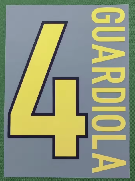 Guardiola #10 2000-2002 Home Barcelona Player Size Yellow Nameset UK stock