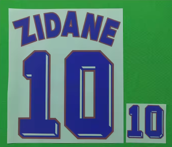 Zidane #10 France 1998 Away Player Size Nameset UK stock Football