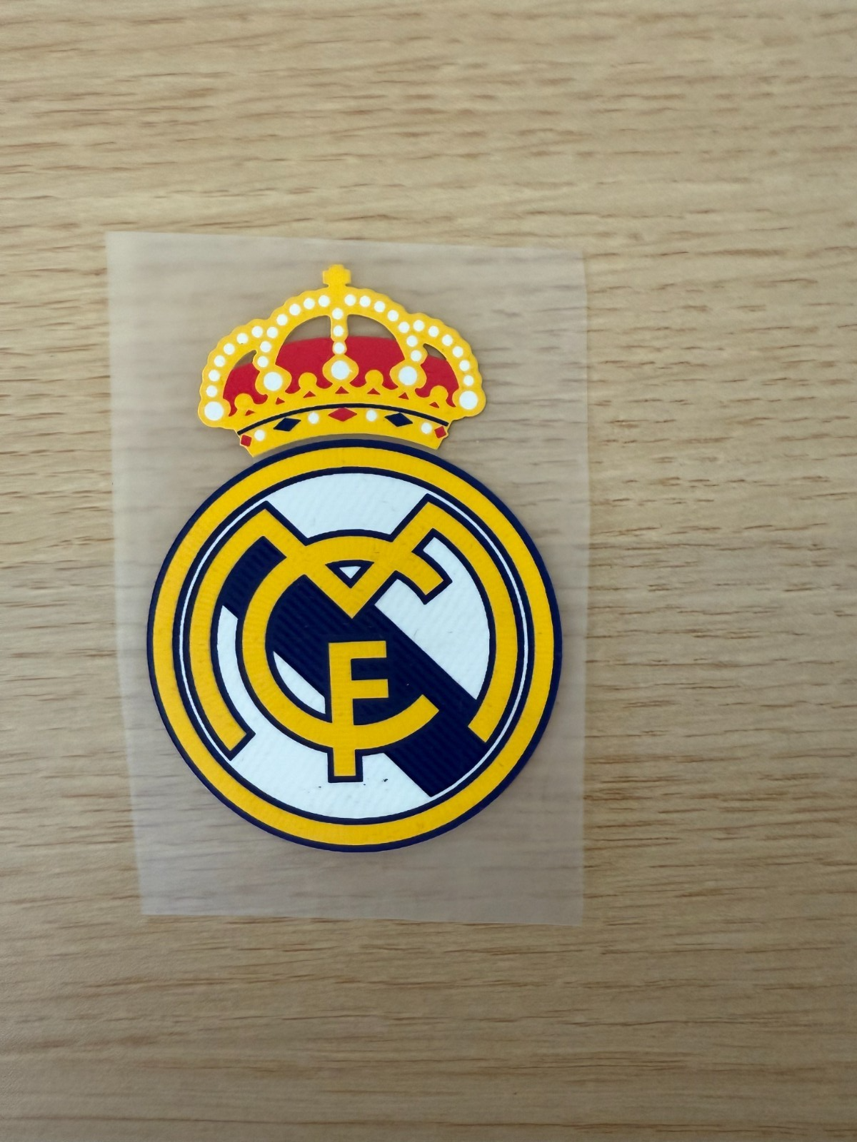 La Liga Real Madrid Yellow White Silicon Iron On Patch Badge 75 x 50mm