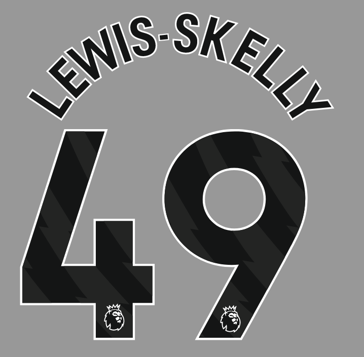 ARSENAL 2024/25 LEWIS - SKELLY 49 BLACK PLAYER SIZE NAMESET