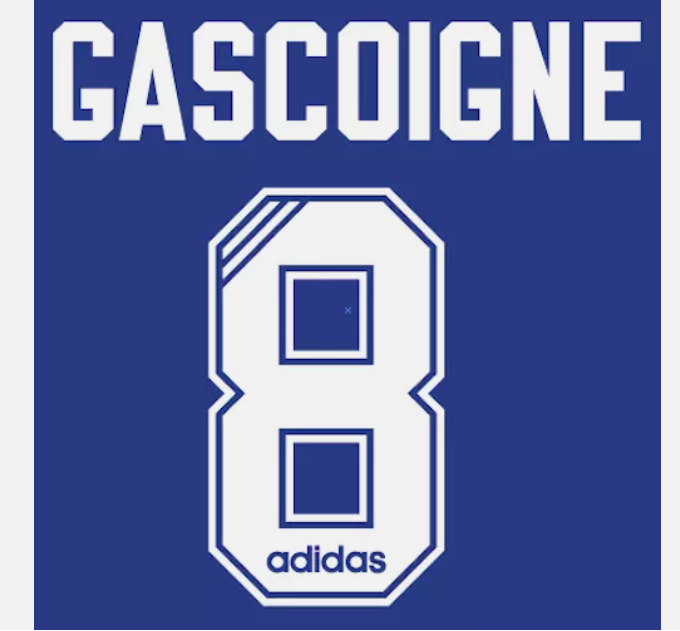 Gascoigne #8 1996-1997 Rangers Home Felt Player Size Premier League Nameset