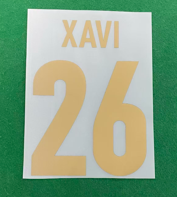 Xavi #26 2000-2001 Home Barcelona Player Size Gold Nameset UK stock