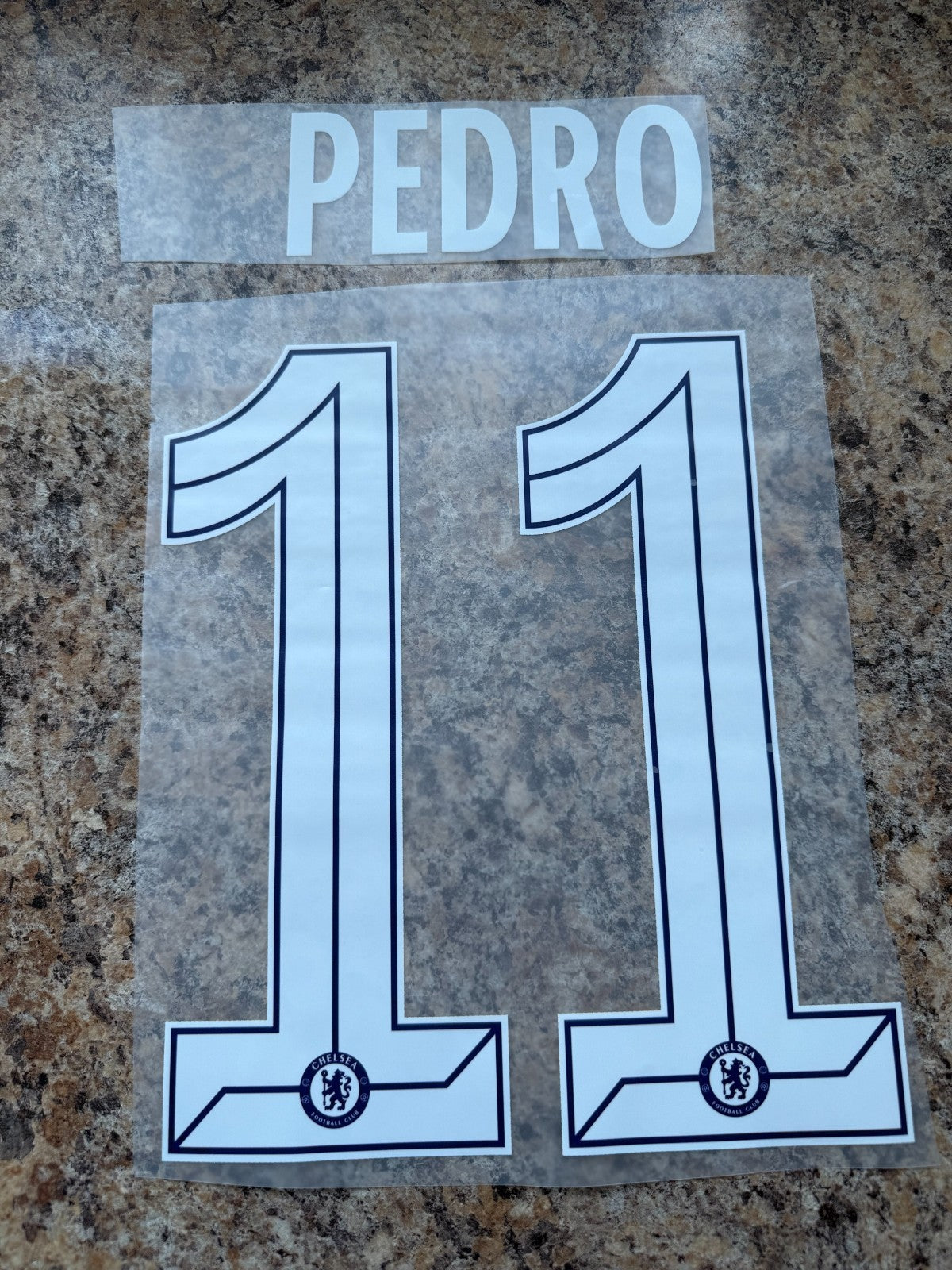 PEDRO 11 CHELSEA 2018-2020 HOME PLAYER SIZE WHITE NAMESET