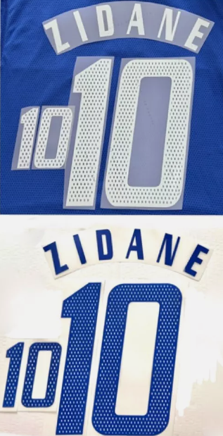 Zidane #10 France 2004 Away or Home Player Size Nameset UK stock Football