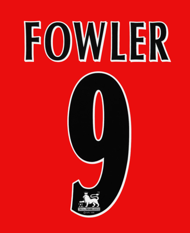 Fowler #9 1997-2006 EPL Player Size Premier League Black Nameset UK Liverpool