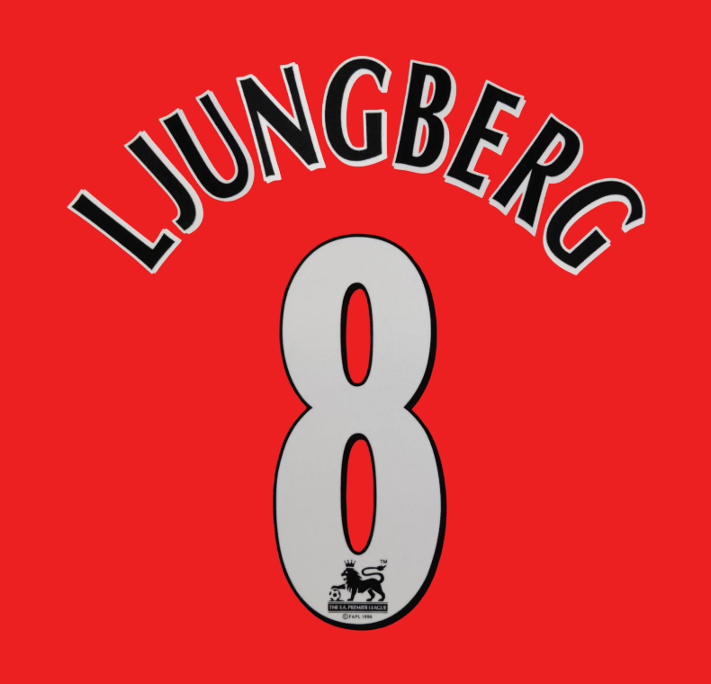 2005-2006 Ljungberg 8 Arsenal EPL NAME AND NUMBER SET, Home Away nameset