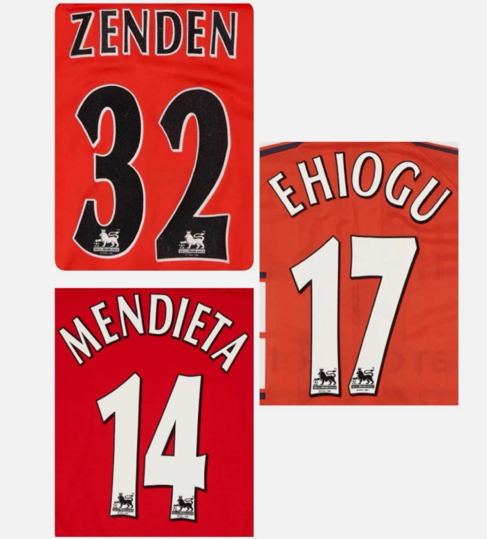 1997-2007 Zenden Ehiogu Men middlesbrough EPL Player Size Premier League Nameset