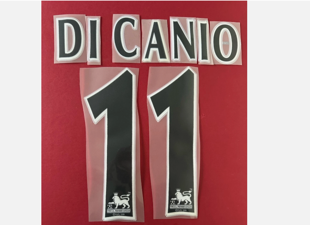DI CANIO #11 Sheffield Wednesday 97-98 Player Size Premier League Black Nameset