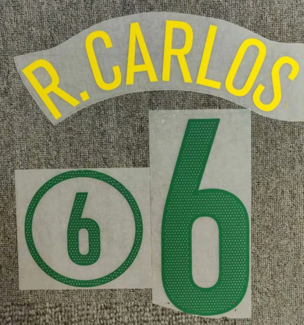 R.Carlos #6 2003-2005 Home Player Size Brazil PLASTIC Nameset UK STOCK
