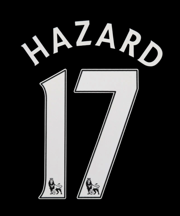 2007-2013 Hazard 17 Chelsea EPL NAME AND NUMBER SET, Home Away nameset