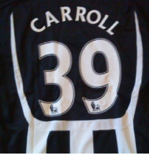 NEWCASTLE 2007-2013 Carroll 39 WHITE PLAYER SIZE FELT