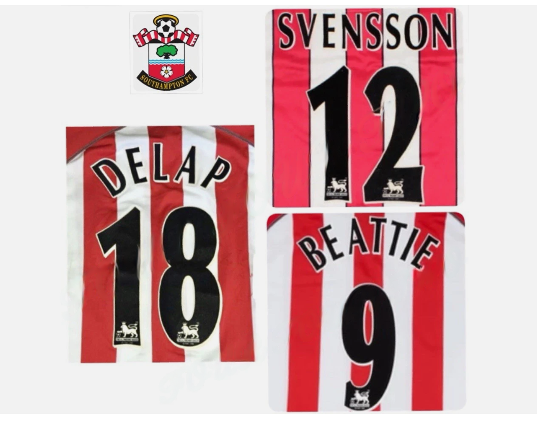 Southampton Delap Beattie Svensson Black EPL Player Size Premier League Nameset