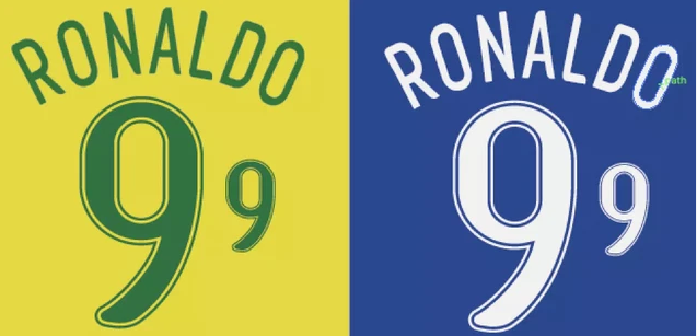 Ronaldo #9 Brazil Brasil 2006 choose Away Player Size Nameset Football